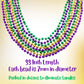 Mardi Gras Beads 33 inch 7mm, 12 Dozen, 144 Pieces, Purple Green and Gold Necklaces with Doubloon