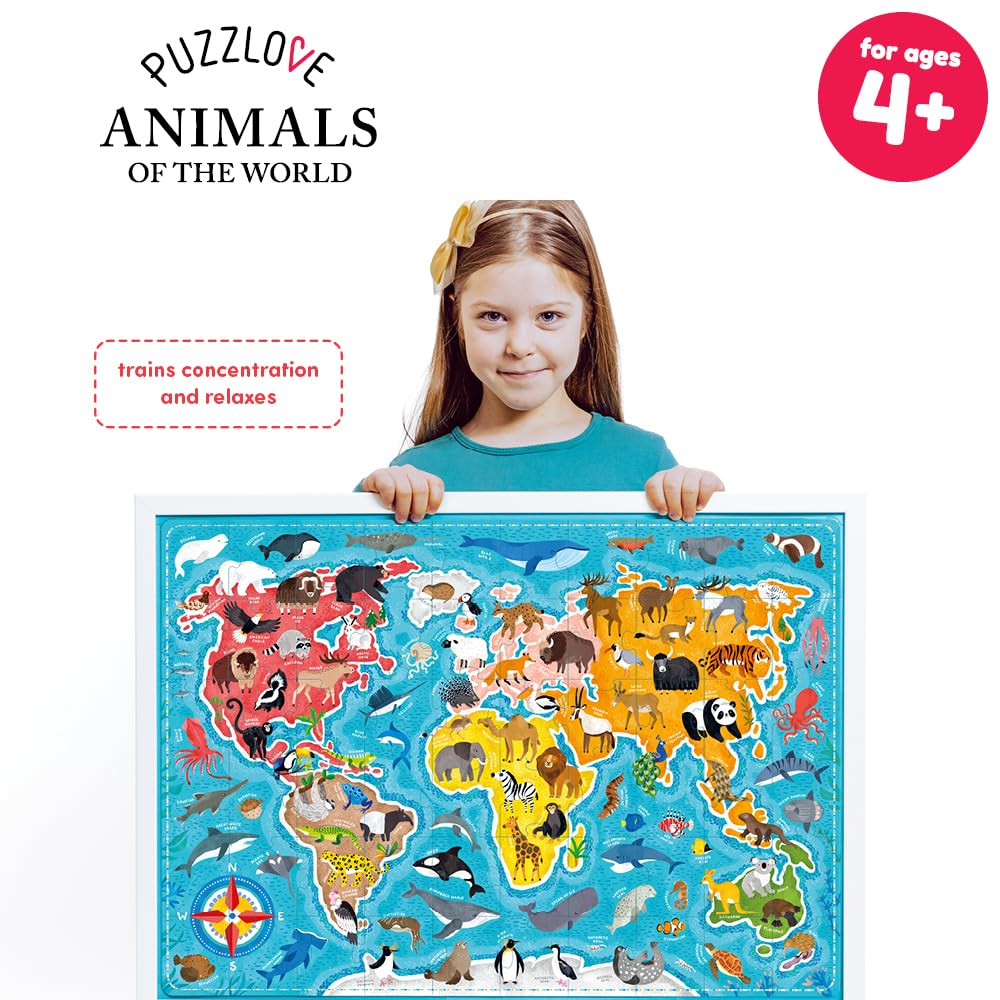 Puzzlove Animals Of The World (60 Pcs) 4+ Floor Puzzle