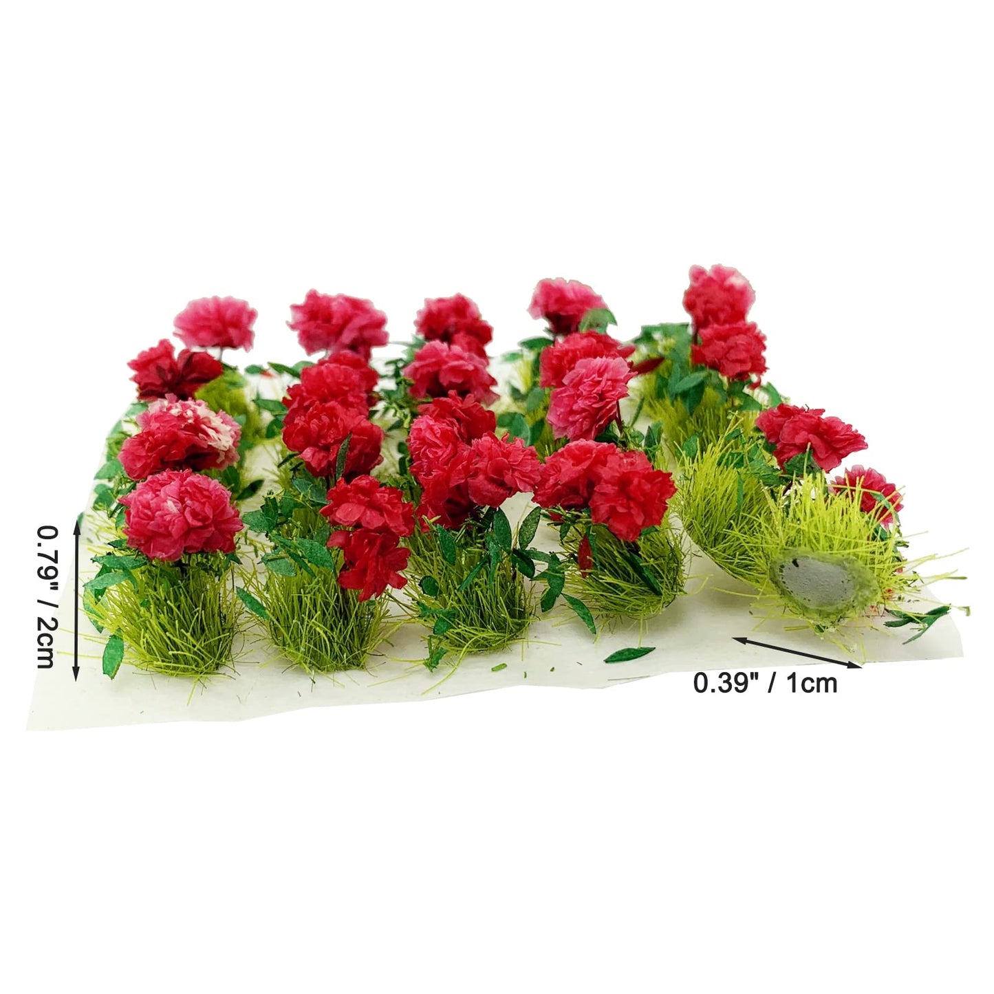 PrettyLife 20Pcs Miniature Flower Cluster Grass Flower Tufts for Mini Dollhouse Fairy Garden Railway Simulated Static Scenery Mi