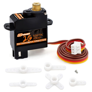 Dspower 2Pcs 2G Micro Servo,Digital Servo Mini Servo,Metal Gear Coreless Motor For Airplanes Fixed-Wing Helicopter Boat Plane Ro