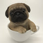 Pacific Giftware Adorable Teacup Pet Pals Puppy Collectible Figurine 5.75 Inches (Pug)