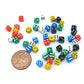 Koplow Games 1816x 50 Six Sided D6 .197'' Die Small Tiny Mini Miniature Multicolored Dice, 5 mm, White/Black/Red/Green/Blue/Yell