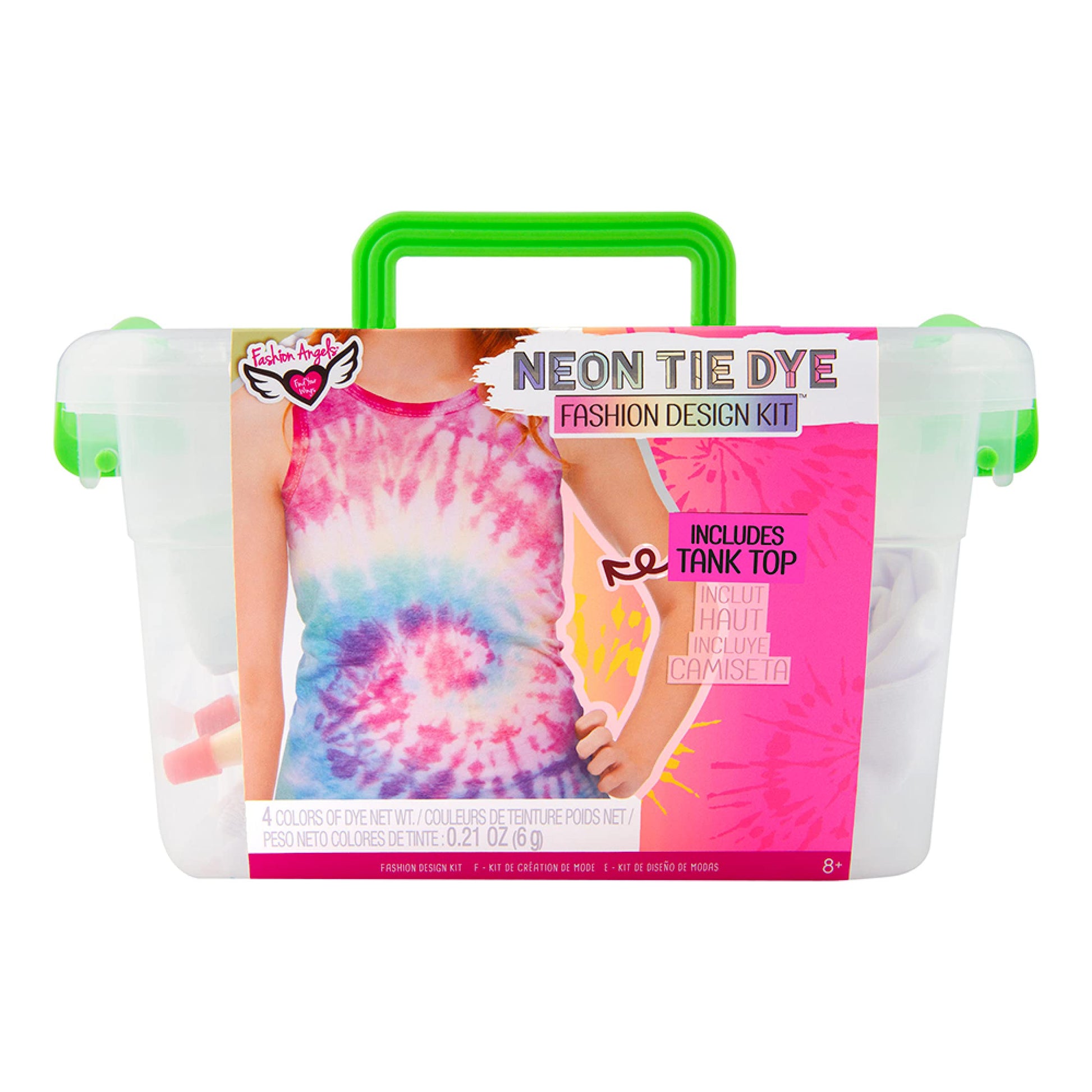 Fashion Angels Tie Dye Kit - Neon Tie Dye Tank Top Kit, Non Toxic Dyes, Complete Set with Tank Top, Non-Toxic Dyes, Gloves, Elas