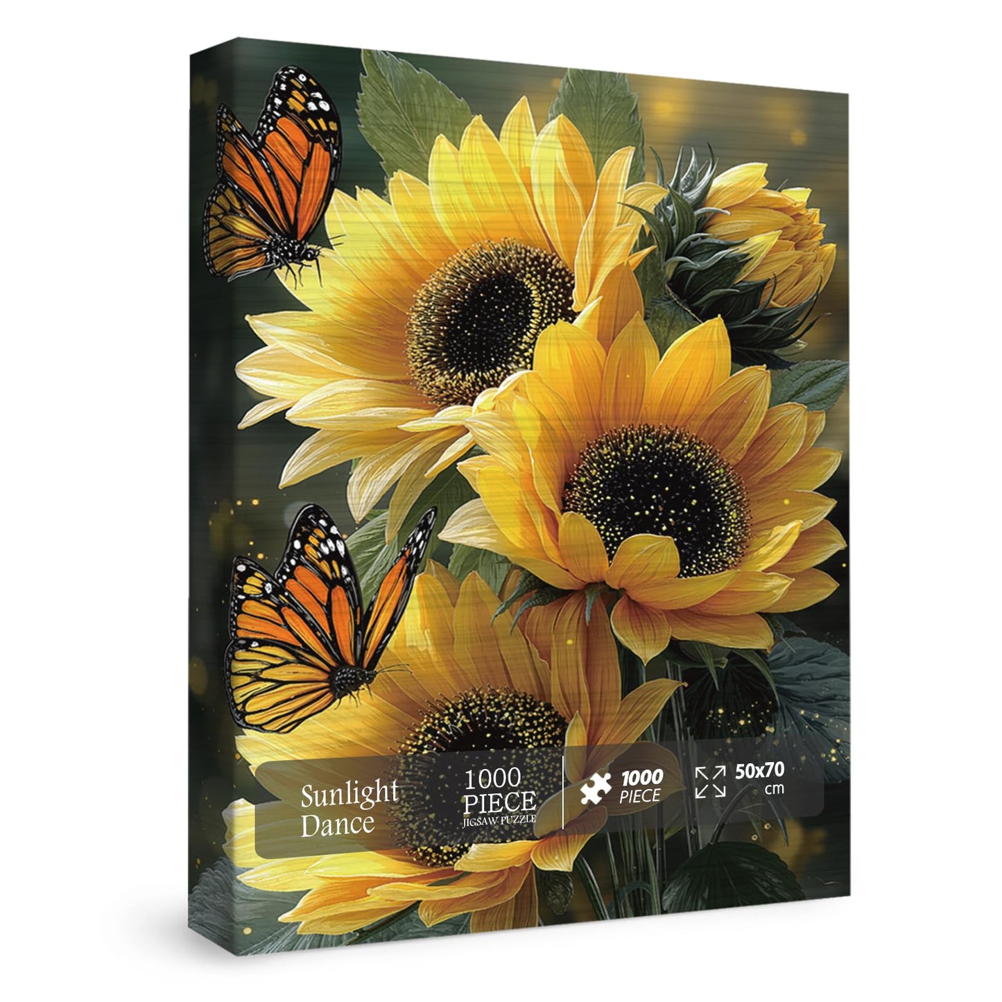 Colorful Butterfly Sunflower Puzzles for Adults 1000 Pieces Nature, Beautiful Plant Landscape Art Jigsaw Puzzles, Pretty Scenic 