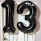 40 Inch Black 13 Number Balloons Giant Jumbo Huge 13 Or 31 Foil Mylar Helium Number Digital Balloons Black Birthday Mylar Digita