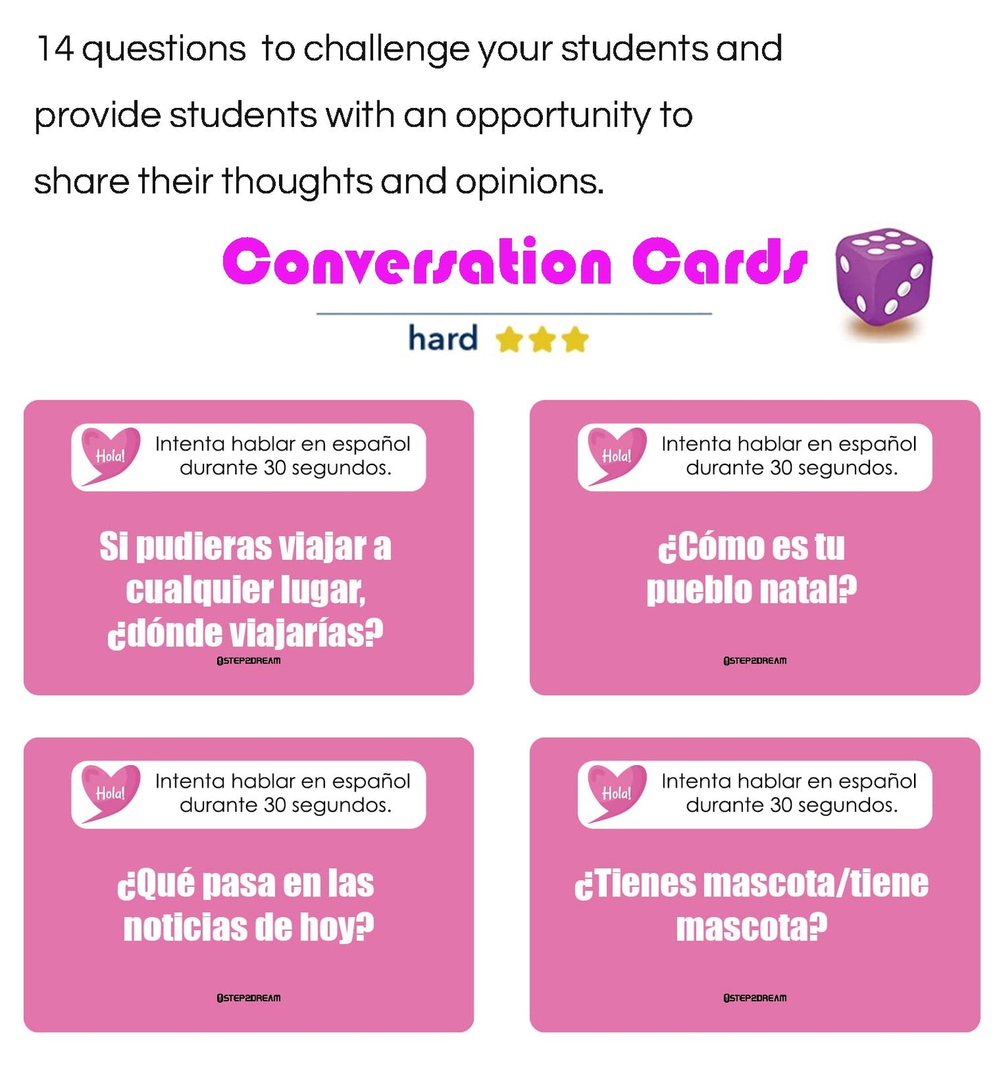 1step2dream Spanish Conversational Snakes&Ladders Board Game | Spanish Learning Game for Kids | Family Board Game