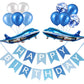 31Inch Large Airplane Blue Party Decoration Airplane Balloon Birthday Party Supplies (14Pcs Airplane Set)