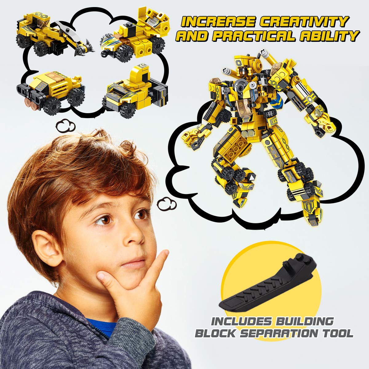Sciencow Robot Building Toys For 6 7 8 9 10 11 12 13 14 Years Old Kids | 25-In-1 Construction Blocks Sets For Robot Or Trucks, C