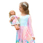 Bow Dream Cute Girl Dress And Matching American Girl Doll Clothes Accessories For Girls Dresses Size 120 Pink Unicorn