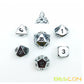 Bescon Super Shiny Gloss Silver Metal 7Pcs Polyhedral Dice Set, Chrome Metal Rpg Game Dice 7Pcs Set