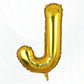 Flyloons Gold J Letter Foil Balloon Alphabets Balloons Perfect for Birthday Decoration Items, Anniversary, Bachelorette, Wedding