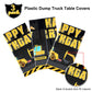 Tatuo Construction Happy Birthday Tablecloth Dump Truck Birthday Table Covers Tractor Plastic Printed Tablecloth Construction Themed Party Decoration Supplies For Kid Boy(3 Sheets,3 Pieces)