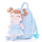 Gloveleya Kids Backpack Toddler Girls Backpacks With Soft Plush Doll Toys Blue 9''