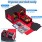 Wellmiller Mtg Deck Box For Commander With Dice Tray,Designed For Mtg Commander Card Deck Box Fits 200+ Double Sleeved Cards,Car