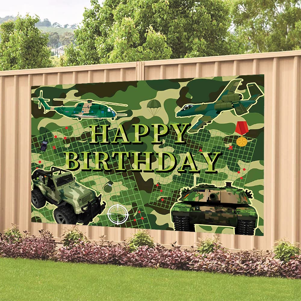 Eeatour Camouflage Birthday Party Backdrop 70.8x47.2 Inch Camo Military Photo Banner