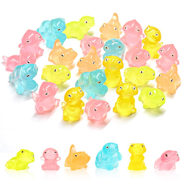 24 Pieces Mini Lizard Decors Luminous Mini Resin Animals Tiny Animals For Dollhouse Fairy Garden Micro Landscape Cake Topper Dec