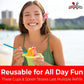Leak Proof & Drip Catching, Super Cute Reusable 4Oz Flower Snow Cone Cups With Straws 100 Pk, Colorful Easy Grip Bowls Perfect F