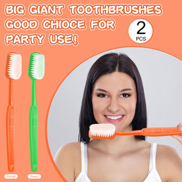 Ireer 2 Pieces Giant Toothbrush Prop Large Toothbrushes Big Brush Oversized Gag Novelty Toys for Costume Take Picture Comedy Par