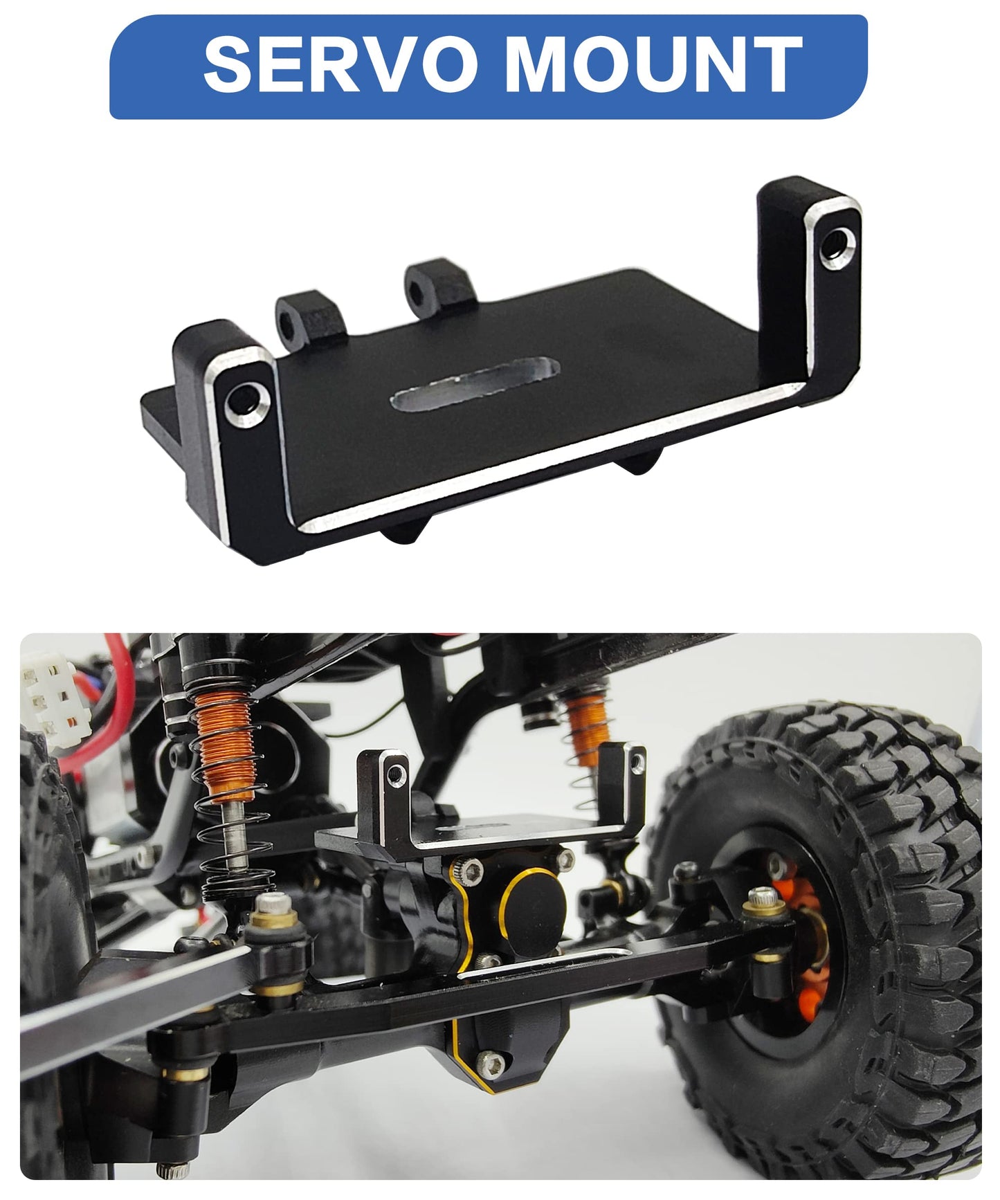 VICRAZZE RC Servo Mount Bracket Mini Servo Arm and Steering Links for ES08MA II Servo Upgrade Parts for Axial SCX24 RC Car Crawl
