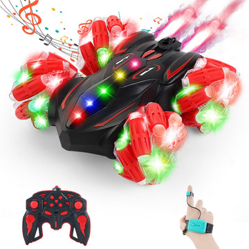Zokugar Upgraded Gesture Sensing RC Stunt Car,360Double-Sided Spray Driving Hand Controlled RC Car Glove Controlled Twist Remote