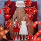 TONIFUL 30Pcs 18 Inch Large Red Star Shape Foil Balloons Big Red Stars Helium Mylar Ballons for Birthday Wedding Baby Shower Ann