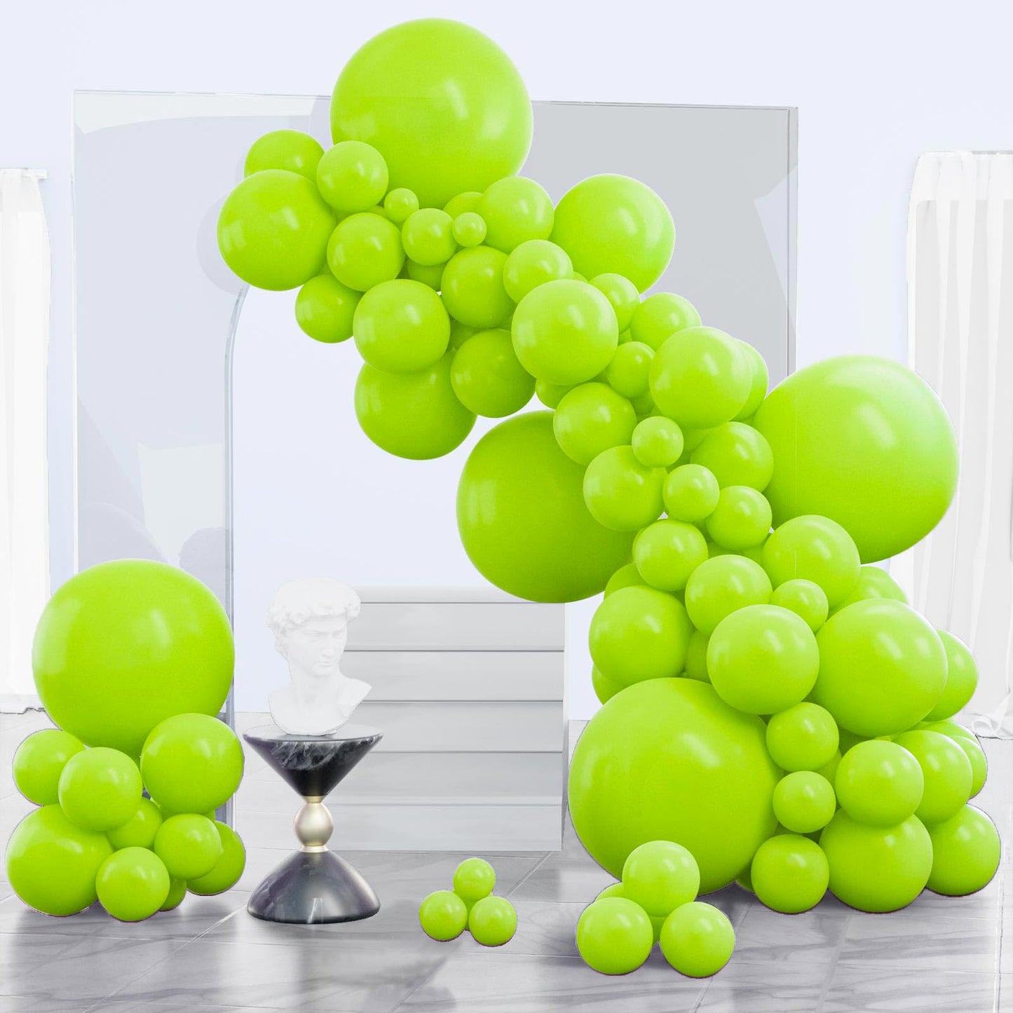 Partywoo Lime Green Balloons, 120 Pcs Lime Balloons Different Sizes Pack Of 18 Inch 12 Inch 10 Inch 5 Inch For Yellowish Green Balloon Garland As Birthday Decorations, Party Decorations, Green-Y6