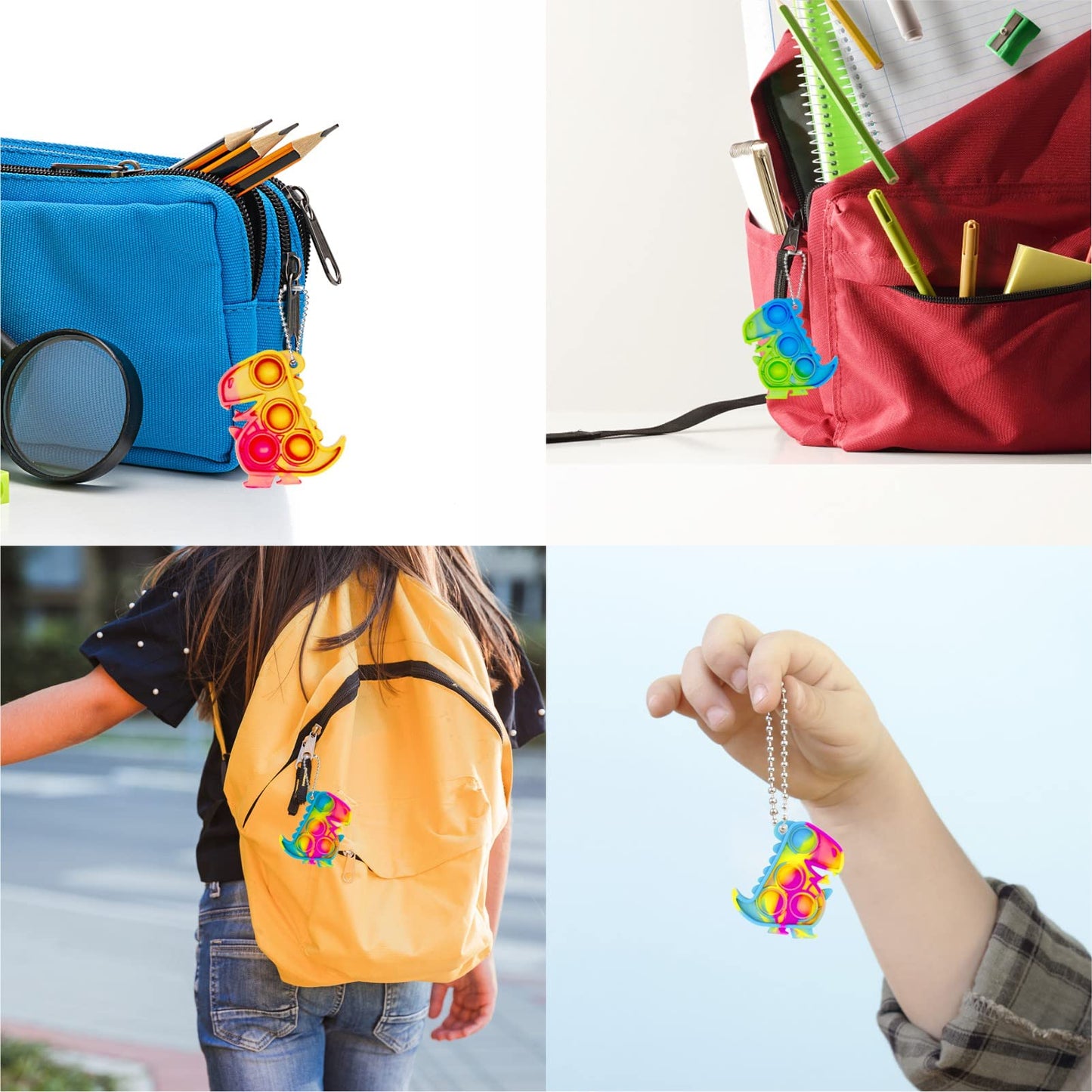 Dinosaur Party Favors Pop Fidget Toys Bulk Its 30Pcs Dino Party Favors For Kids 4-8 Supplies Mini Pop Keychain It Fidget Toy Packs Fidgets For Classroom Prizes Birthday Decorations Goodie Bag Stuffers