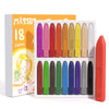 MASSRT Jumbo Crayons for Toddlers, 18 Colors Mess Free Unbreakable Crayon Gifts, Easy to Hold Washable Crayons for Kids, Safe Co