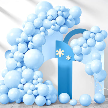 200 Pieces Light Blue Balloons Pastel Blue Balloons Arch Kit Baby Blue Balloons Different Sizes Macaron Blue Balloons Garland Fo