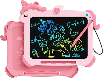 Lcd Writing Tablet For Kids, Unicorn Colorful Screen Doodle Board, Erasable Electronic Drawing Pad, Educational Toy, Toddlers Tr