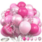 Pink Balloons, 60 Packs 12 Inch Hot Pink Pastel Pink Light Pink Balloons With Confetti Balloon For Valentine'S Day, Birthday, Ba