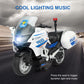 Ming You Kids Toy Motorcycle - Alloy Motorcycle Toy With Sound And Music,1:10 Scale Motorcycle Toys For Boys Age 3-7 (Bright Whi