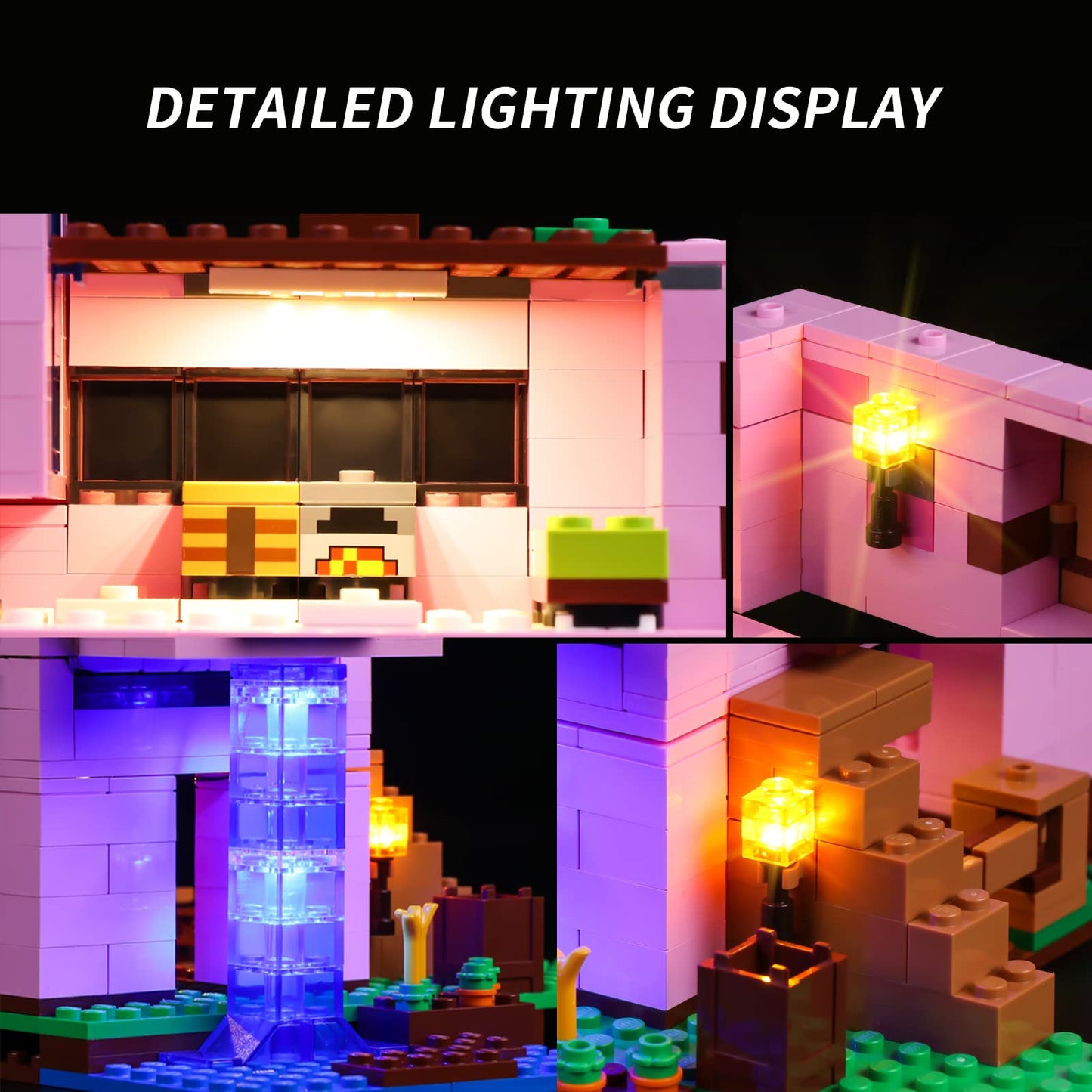 Rorliny Led Light Kit For Lego Minecraft The Pig House 21170 Building Set, Lighting Set Compatible With Lego 21170 (Lights Only,
