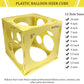 Auihiay 14 Holes Plastic Balloon Sizer Box Cube, Yellow Collapsible Balloon Size Measurement Tool For Balloon Arches, Balloon Towers, Balloon Columns And Balloon Decorations (1-10 Inch)
