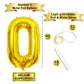 Beeyaky 40 Inch Gold Number Balloon, Helium Mylar Foil, Number 0 for Birthday & Anniversary Decorations