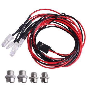 AllinRC 4Leds LED Lights Headlights Taillight Kit Accessories Compatible with Traxxas Arrma Axial SCX10 Redcat RC4WD HSP Tamiya