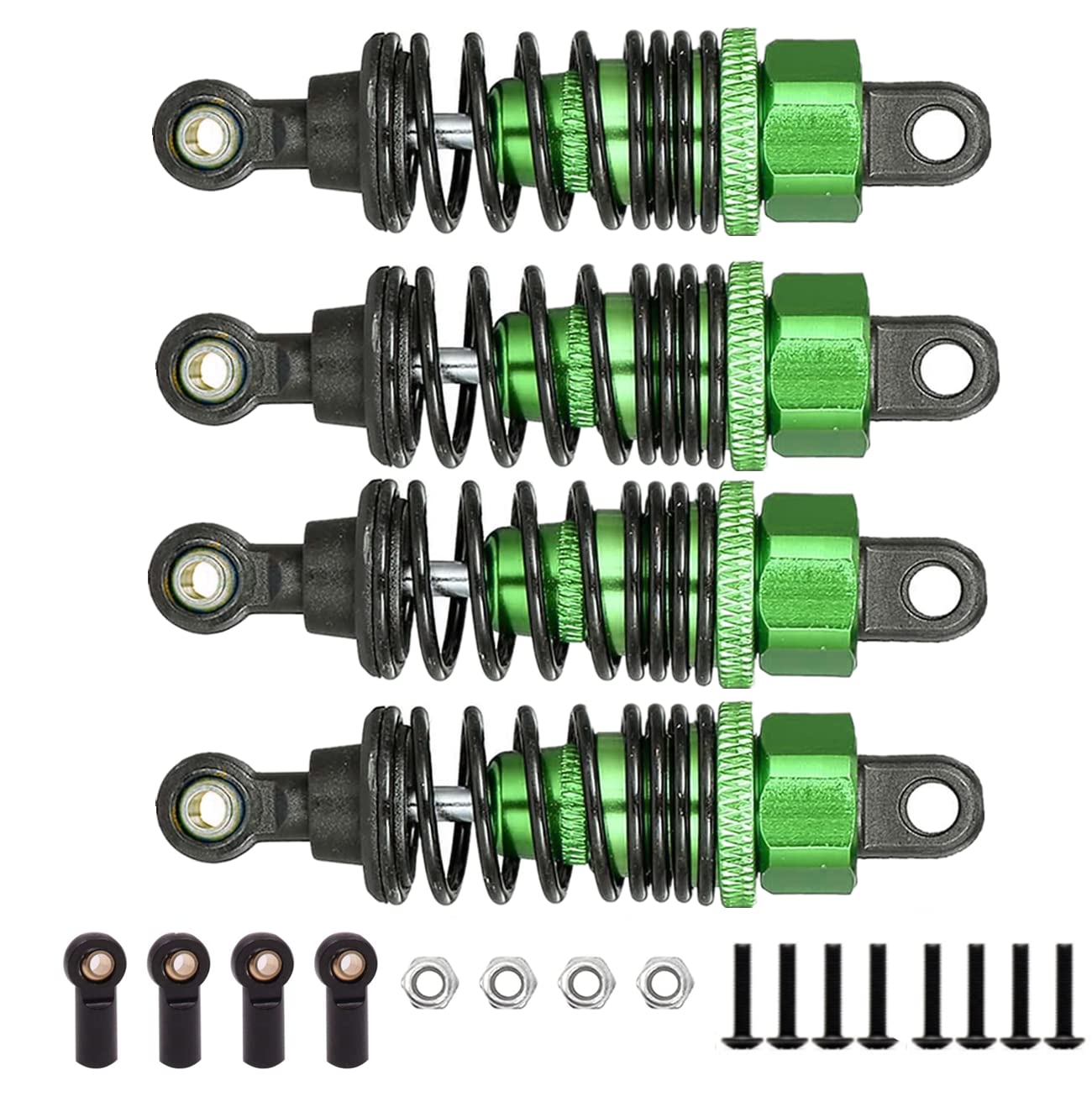 Aluminum Oil Filled RC Shocks Absorbers Damper for Tamiya TT01 Mf-01x 1/10 RC Car Upgrade Parts 4 pcs/set(Green)