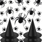 Sumind Halloween Decorations 6 Pcs Hanging Witch Hats With 60 Pcs 3D Bat Spider Stickers, Witch Costume Accessories Floating Witch Hats Halloween Decor(Spider)