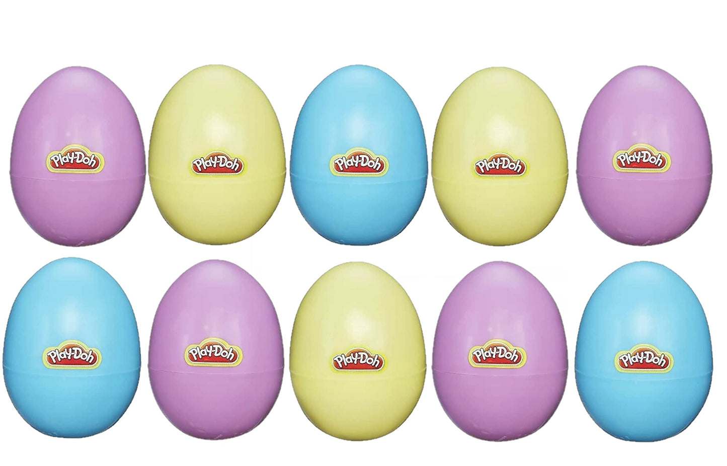 Dough Filled Plastic Eggs- 10 Pack of 1 Oz Colorful Kids Doh- Play & Mold to Fun Dough Shapes -Candy Alternative for Bunny Baske