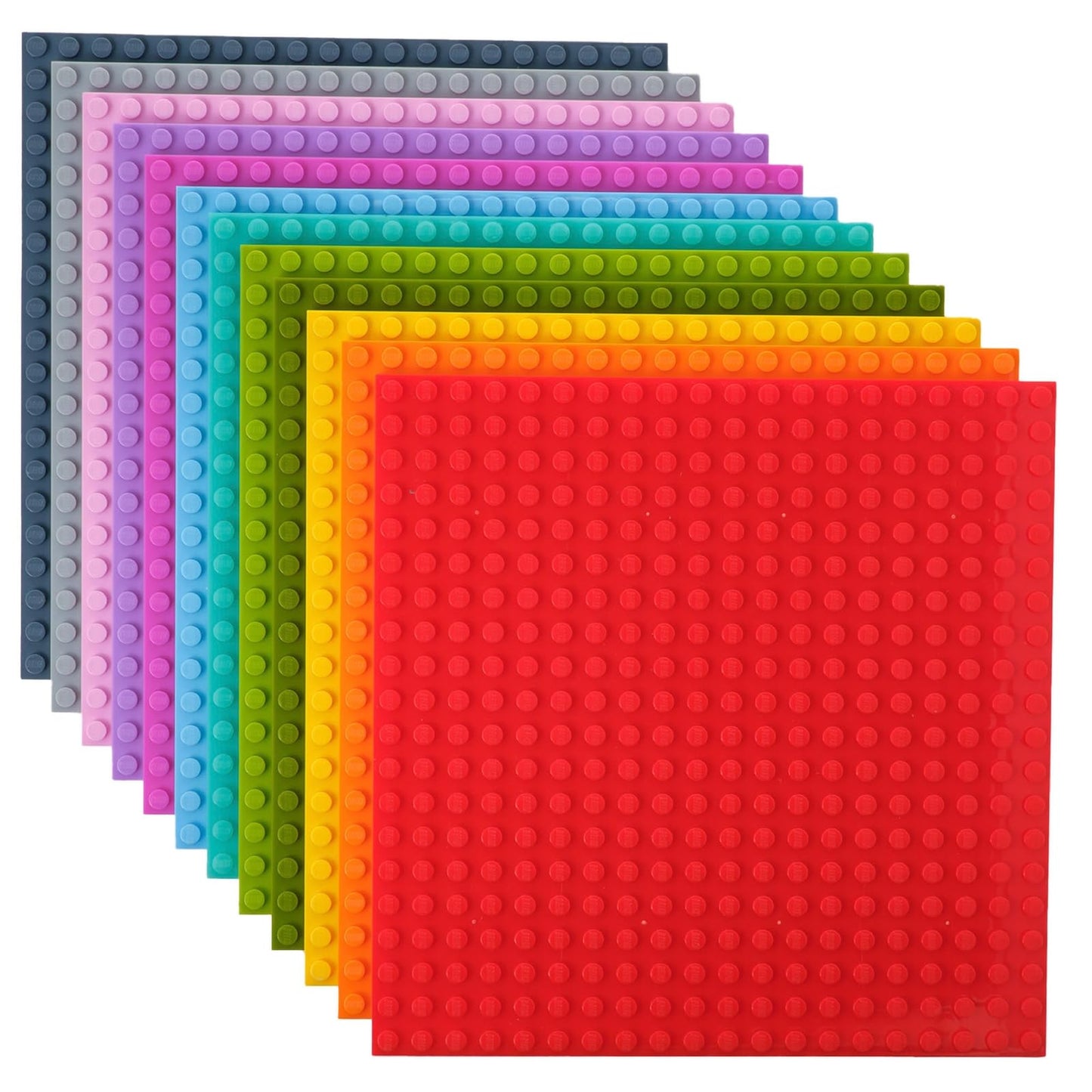 Strictly Briks 12 Pack Classic Stackable Baseplates 6x6, for Building Bricks, 20x20 Studs Plates Mats 100% Compatible with All M