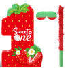 Aoriher Strawberry 1st Birthday piata Strawberry piata Summer Berry Strawberry piata with stick Blindfold Mask Confetti for Girl