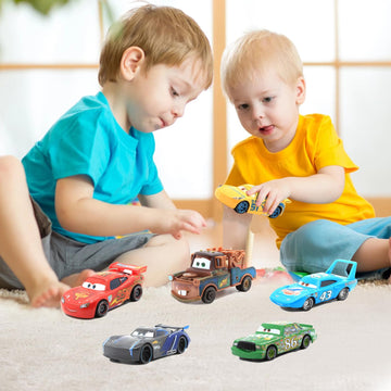Iyzevk 6 Pcs Car Toys, Car Movie Die-Cast Toy Car Set, 1:55 Ratio, Birthday Gifts For The Kids (6 Pieces)