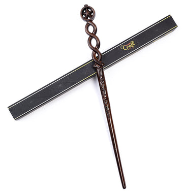 Handicraftviet Hand Carved Wood Magic Wizard Wand/Witch Wand Real Wood Wands 15 Inch For Wizards/Magical Gift For Halloween, Christmas And Birthday Party/Wooden Wand Star (S5)