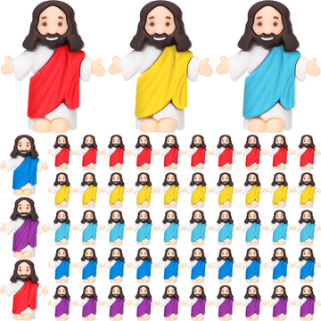 Barydat 50 Pcs Little Jesus Figures Baby Mini Jesus Figurines Bulk to Hide and Seek Tiny Miniature Christ Savior Figurine Toy Re