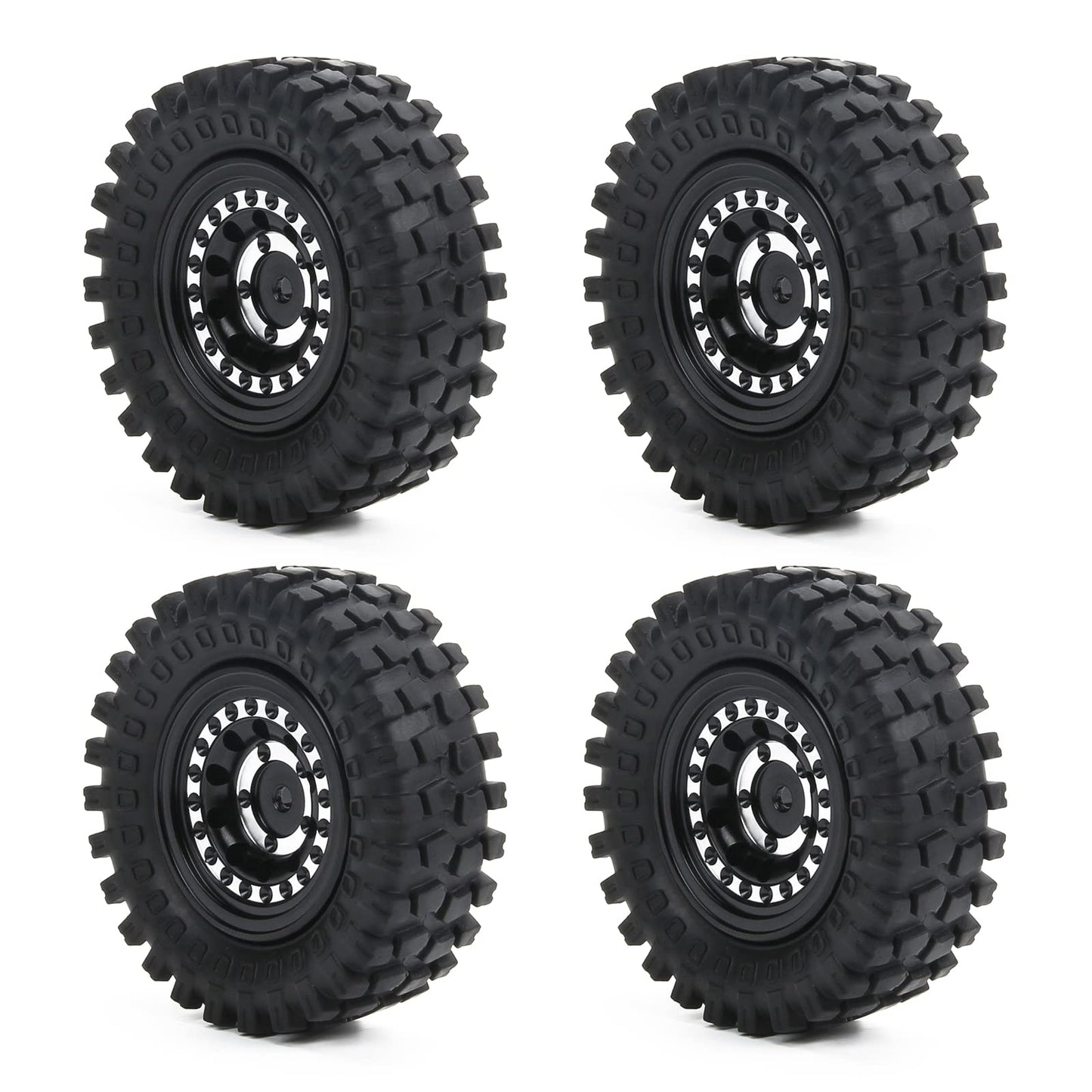 RCAWD Beadlock Wheel Rim Tires for FMS 1/24 FCX24