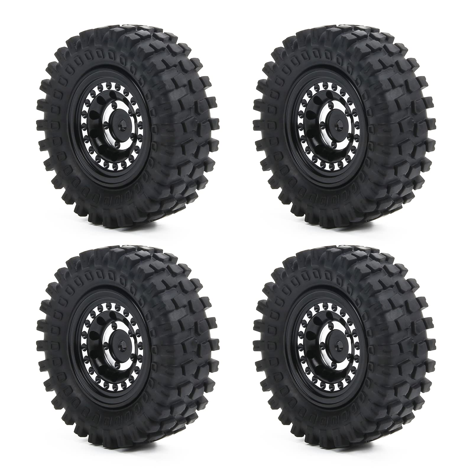 RCAWD Beadlock Wheel Rim Tires for FMS 1/24 FCX24