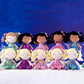 Gloveleya Doll Baby Dolls Soft Doll Baby Girl Gifts Curly Hair Hot Stamping Blue Star Dress Spring Girl 12Inches