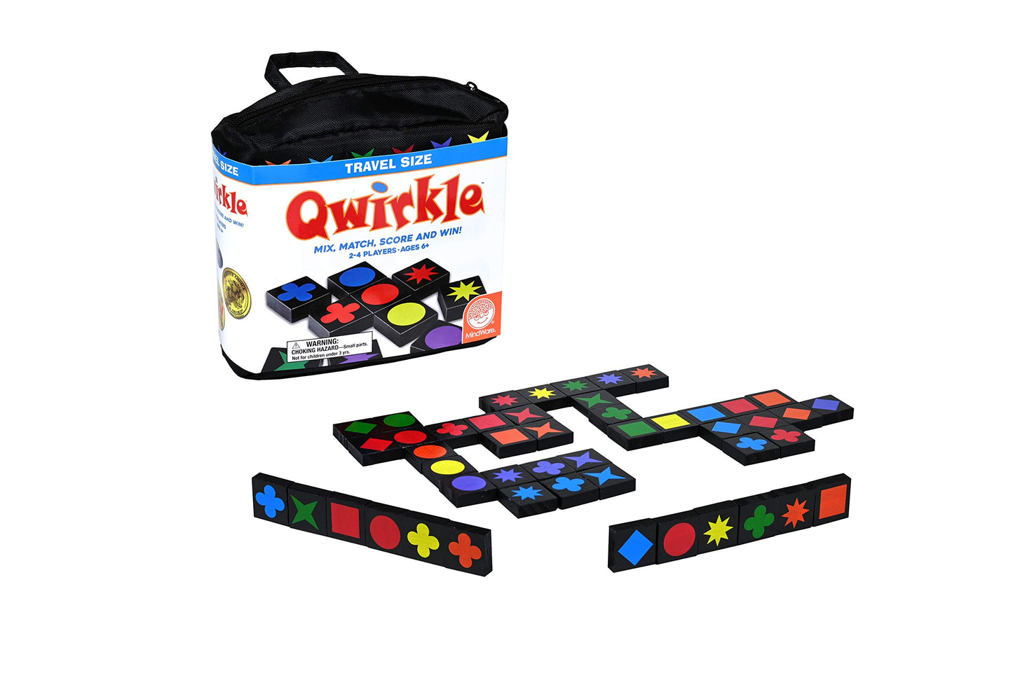 Mindware | Qwirkle: Travel (New) | Board Game | Ages 6+ | 2-4 Players | 45 Minutes Playing Time