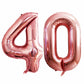 Goer Number 40 Balloons For 40Th Birthday Party Decorations,42 Inch Jumbo Foil Helium Balloons For 40Th Anniversary (Rose Gold)