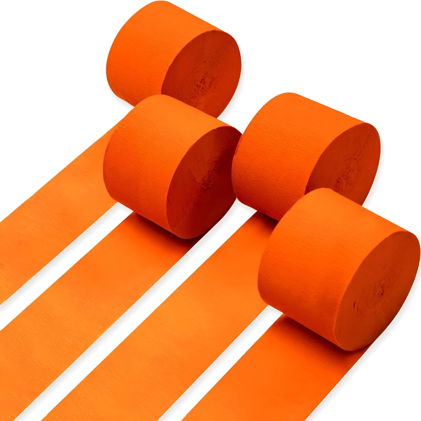 Wanna Party Orange Crepe Paper Streamers 3.5 Inch Widening 4 Rolls Yellow Party Streamer For Various Birthday, Halloween, Birthd